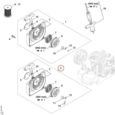 Carter de ventilateur avec lanceur 11270802108 ORIGINAL STIHL | NewgardenParts.com