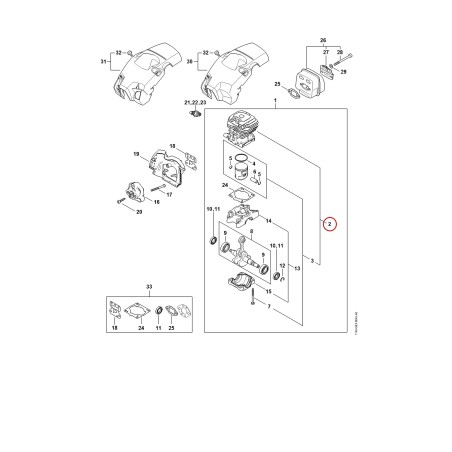 Cilindro con pistone Ø 39 mm 11480201205 ORIGINALE STIHL | NewgardenParts.com