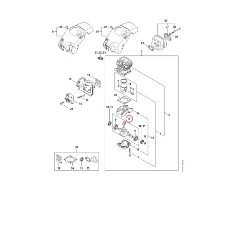 Albero a gomiti con cuscinetto 11480301011 ORIGINALE STIHL | NewgardenParts.com