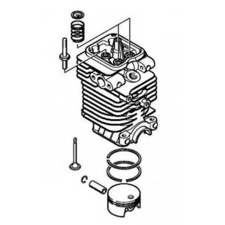 Cylindre avec piston de 38 mm modèles SP90 ORIGINAL STIHL 41800201207 | NewgardenParts.com