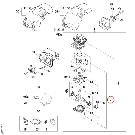 Piston Ø 38 mm 11480302013 ORIGINAL STIHL | NewgardenParts.com