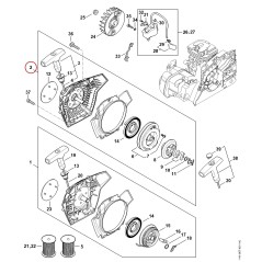 Carter de ventilateur avec lanceur 11480802107 ORIGINAL STIHL | NewgardenParts.com
