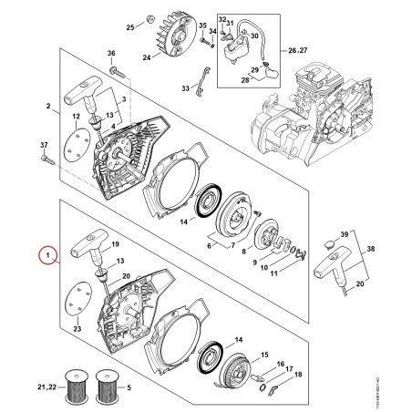 Carter de ventilateur avec lanceur 11480802108 ORIGINAL STIHL | NewgardenParts.com
