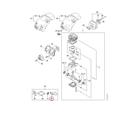Muffler gasket 11481490600 ORIGINAL STIHL | NewgardenParts.com