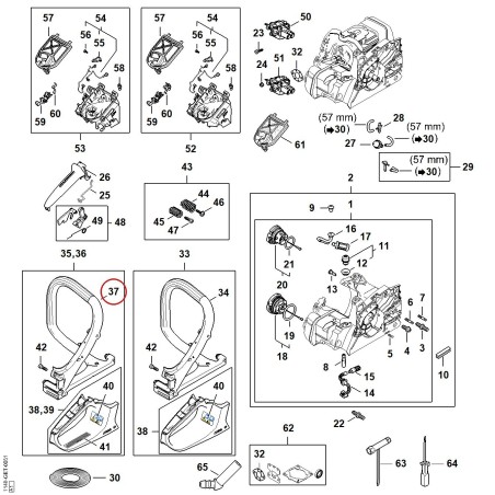 Poignée tubulaire 11487911705 ORIGINAL STIHL | NewgardenParts.com