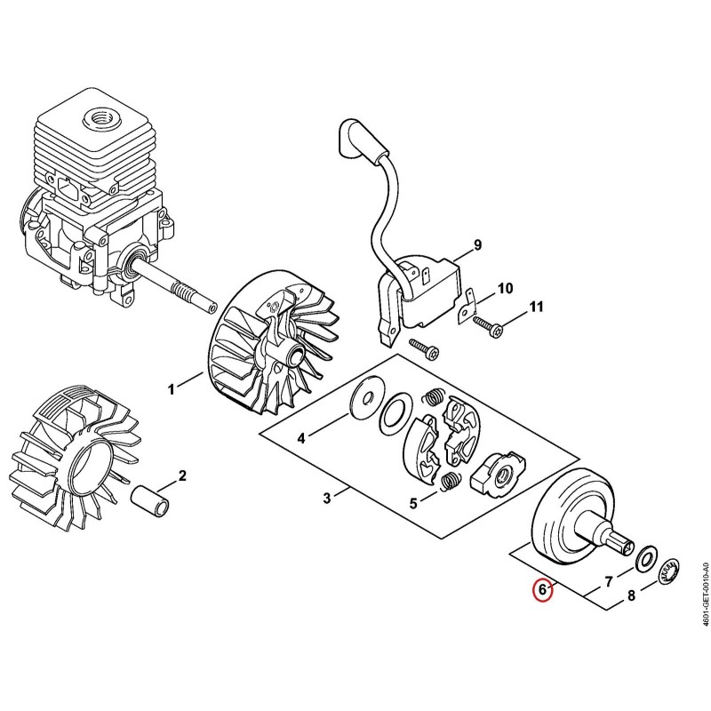 Clutch drum 41401602910 ORIGINAL STIHL