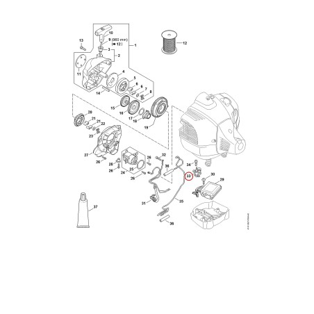 Attache de câble 41474403500 ORIGINAL STIHL | NewgardenParts.com