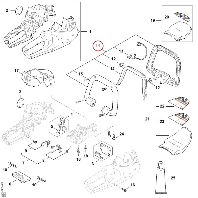 Poignée en forme d'étrier 45217901204 ORIGINAL STIHL