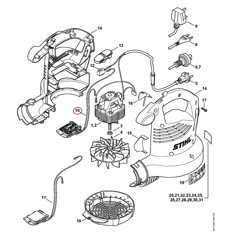 Mazo de cable 48114403026 ORIGINAL STIHL