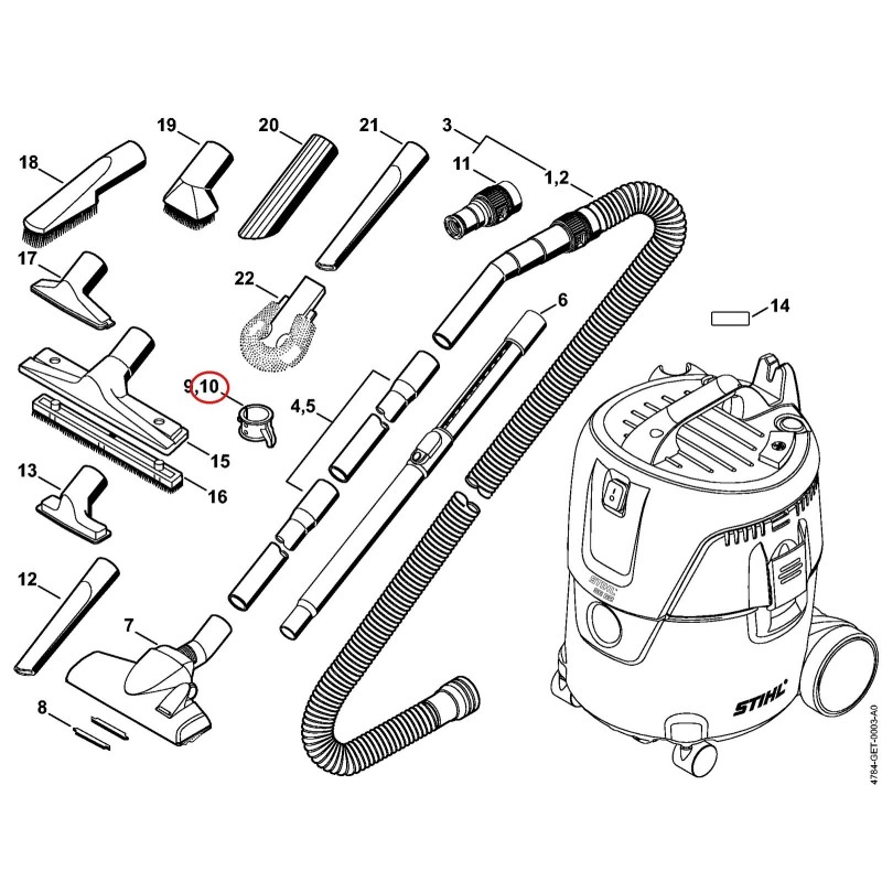 Halter Ø 36 mm 49015011403 ORIGINAL STIHL