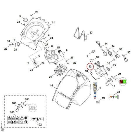 Commutateur cpl. 60114300512 ORIGINAL STIHL | NewgardenParts.com