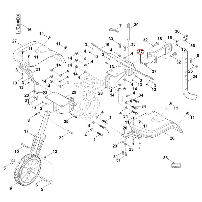 Hexagon nut 62519551101 ORIGINAL STIHL