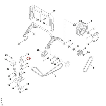 Puleggia di rinvio 62907042301 ORIGINALE STIHL | NewgardenParts.com