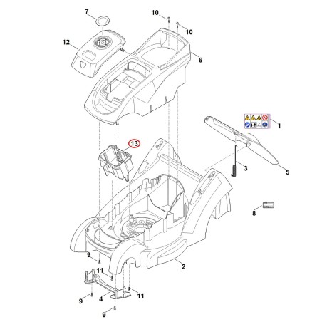 Soporte de la batería 63204030406 ORIGINAL STIHL | NewgardenParts.com