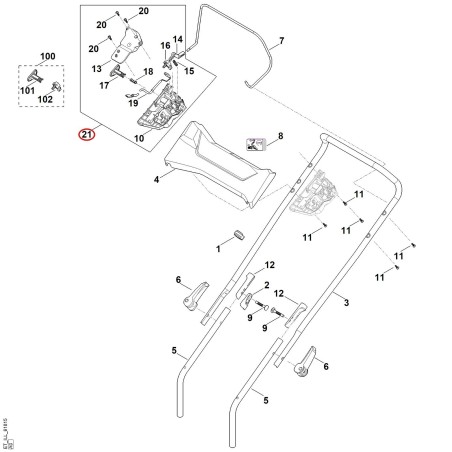 Boîtier d'interrupteur compl. 63384301111 ORIGINAL STIHL | NewgardenParts.com
