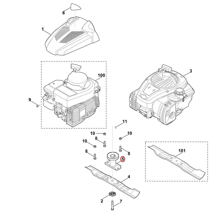 Blade bushing set 63500071075 ORIGINAL STIHL