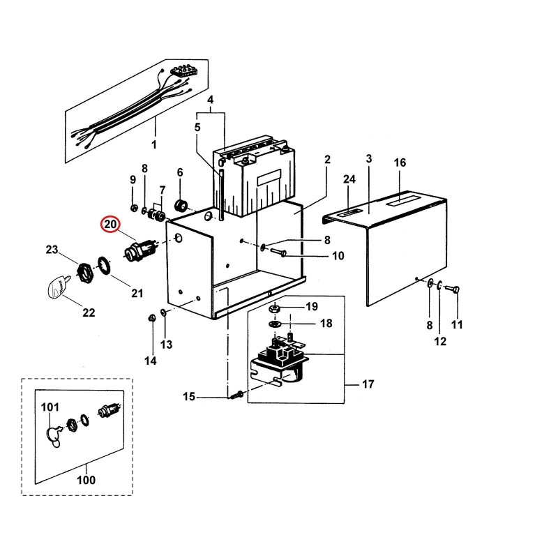 Ignition lock 63604302400 ORIGINAL STIHL