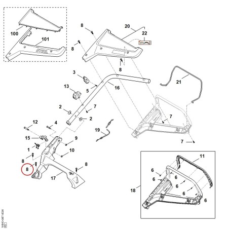 Self-tapping screw IS-P8x30 91040206030 ORIGINAL STIHL | NewgardenParts.com