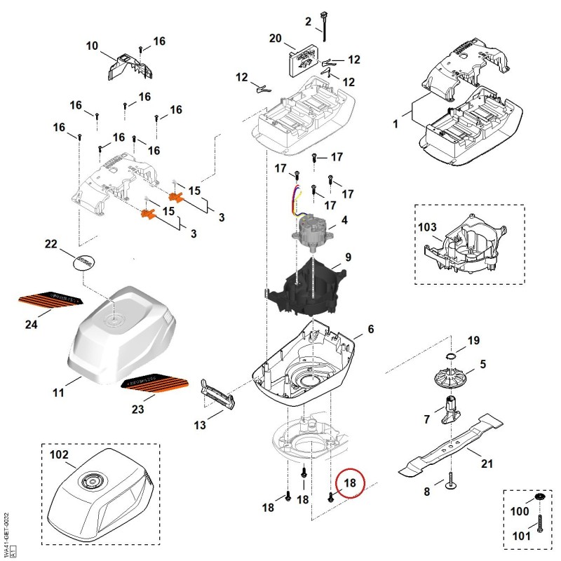 Self-tapping screw IS-P8x30 91040206031 ORIGINAL STIHL