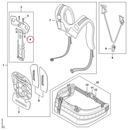 Dado di sicurezza M4 92143200600 ORIGINALE STIHL | NewgardenParts.com