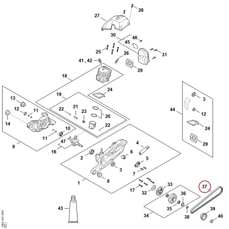 Correa nervada 6PJ 864 94900007923 ORIGINAL STIHL | NewgardenParts.com