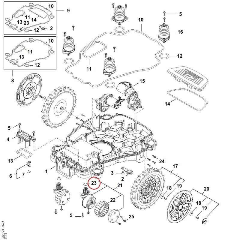 Anillo de junta circular 26x2,5 96459453373 ORIGINAL STIHL