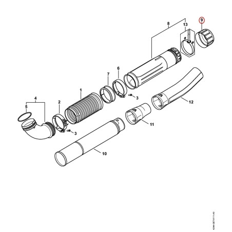 Dado a risvolto BA077083100 ORIGINALE STIHL | NewgardenParts.com