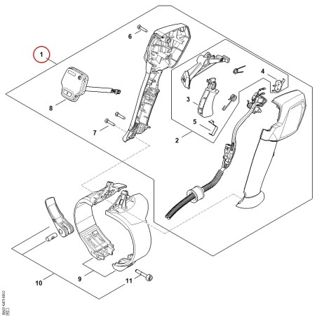 Poignée de commande BA077901300 ORIGINAL STIHL | NewgardenParts.com