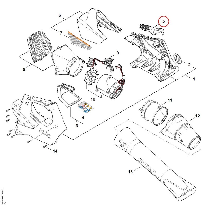 Monture de poignée BA087900602 ORIGINAL STIHL Monture de poignée BA087900602 ORIGINAL STIHL