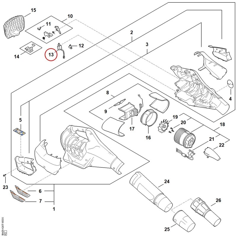 Schalter BA094300500 ORIGINAL STIHL