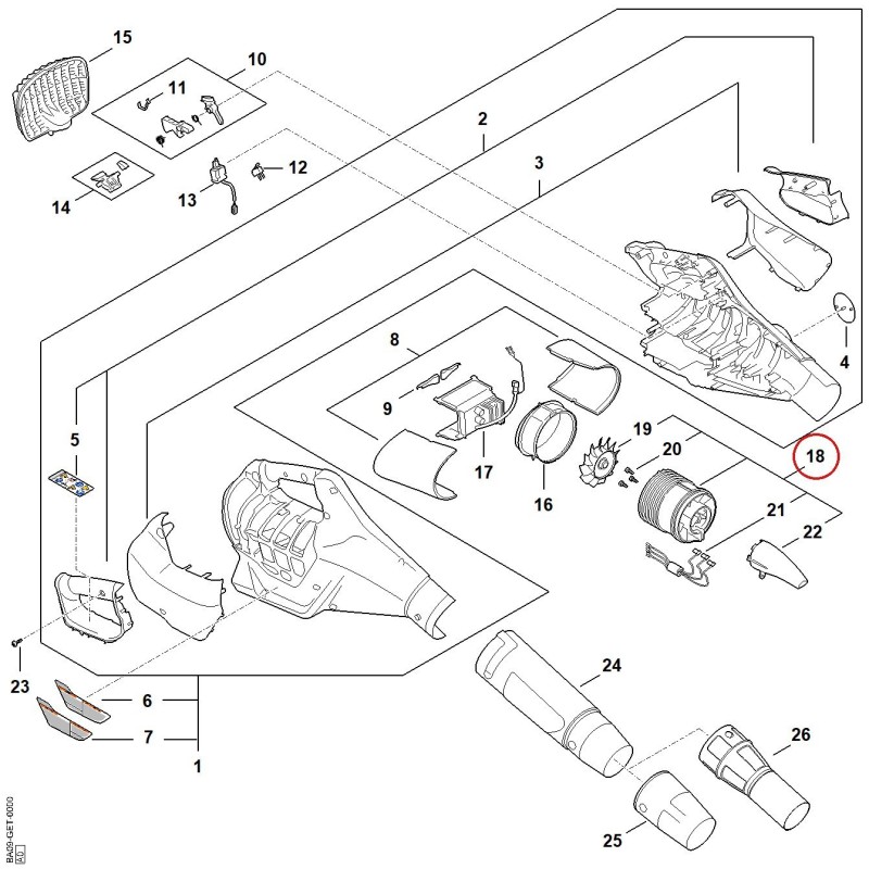 Moteur électrique BA096000201 ORIGINAL STIHL Moteur électrique BA096000201 ORIGINAL STIHL