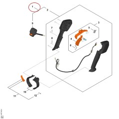 Control handle HMI BA117901300 ORIGINAL STIHL | NewgardenParts.com
