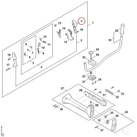 Handle half inside FA037901100 ORIGINAL STIHL | NewgardenParts.com