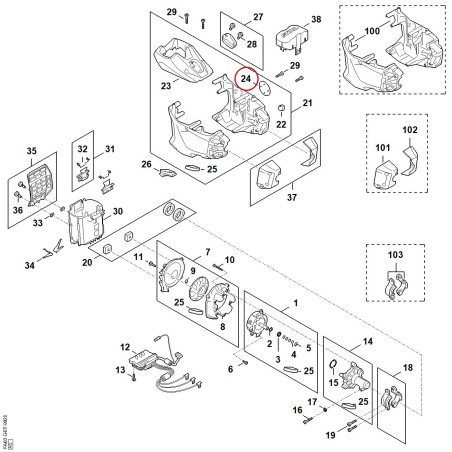Placa de tipo FSA 200 R FA039671520 ORIGINAL STIHL | NewgardenParts.com