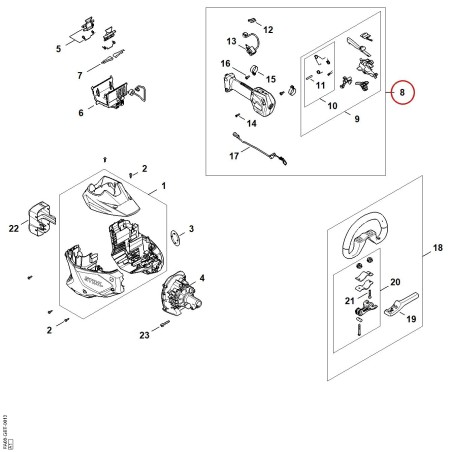 Poignée de commande FA087901350 ORIGINAL STIHL | NewgardenParts.com