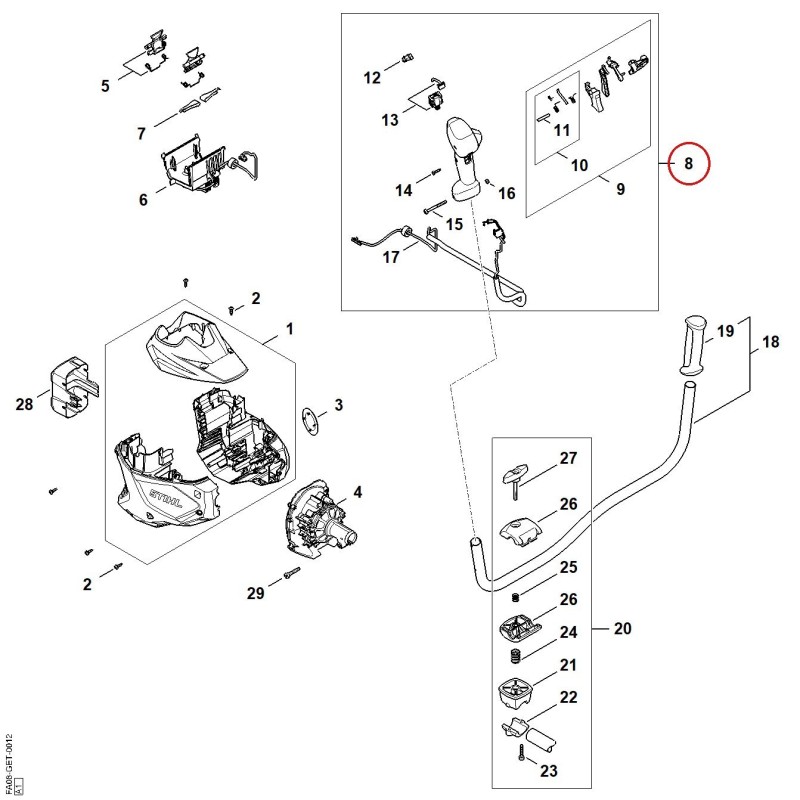 Control handle FA087901360 ORIGINAL STIHL