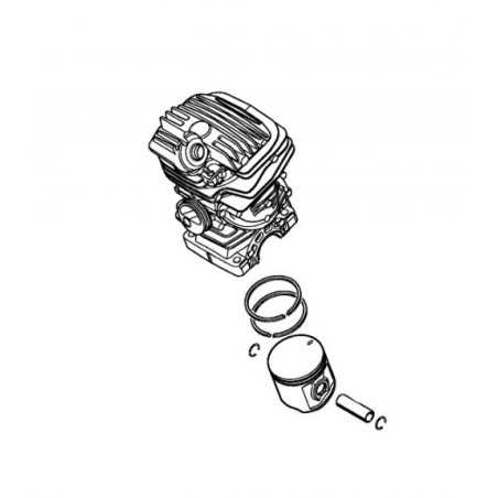 Cylinder and piston diameter 47 mm ORIGINAL STIHL models MS311 11400201206 | NewgardenParts.com