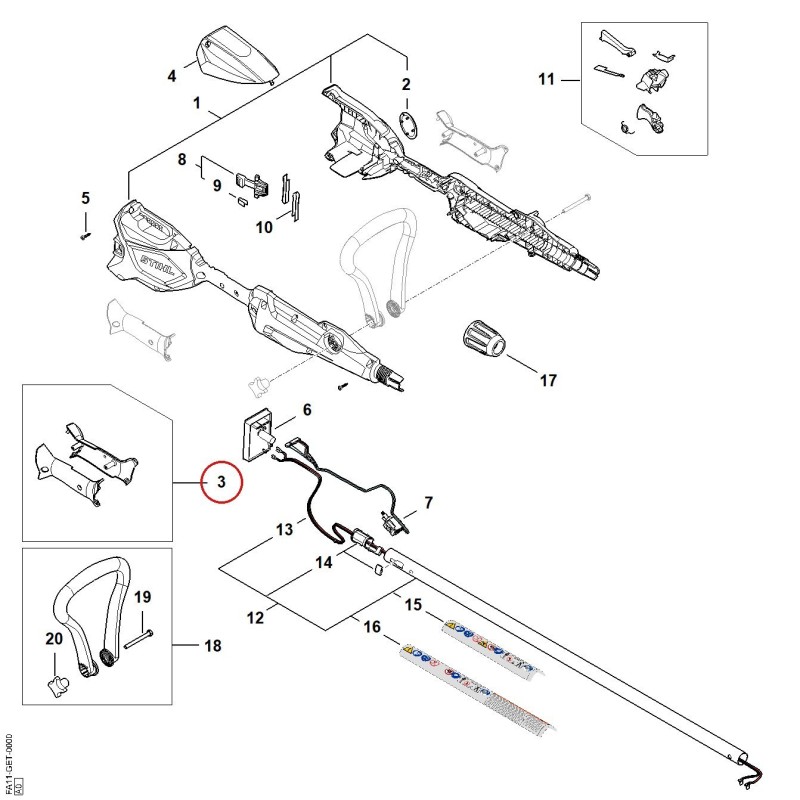 Semi-maniglia FA117900600 ORIGINALE STIHL