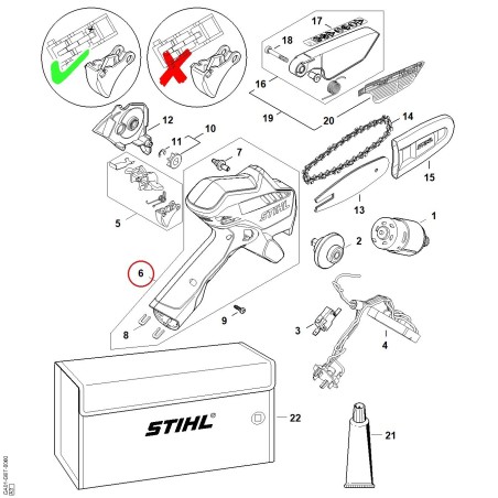 Semi-impugnatura GA017901122 ORIGINALE STIHL | NewgardenParts.com
