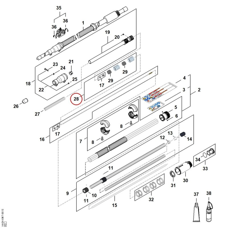 Jeu de pièces roulements HA040070600 ORIGINAL STIHL