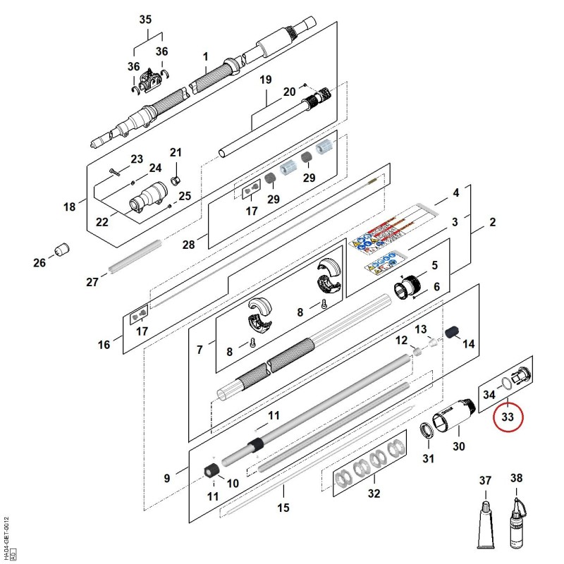 Jeu de Joint torique HA040070800 ORIGINAL STIHL