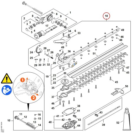 Caja reductora (145°, 600 mm) HA046400551 ORIGINAL STIHL | NewgardenParts.com