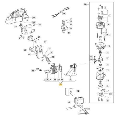 Cylinder and piston ORIGINAL STIGA hedge trimmer shp60 - h60 - aht60 118804985/0 | NewgardenParts.com