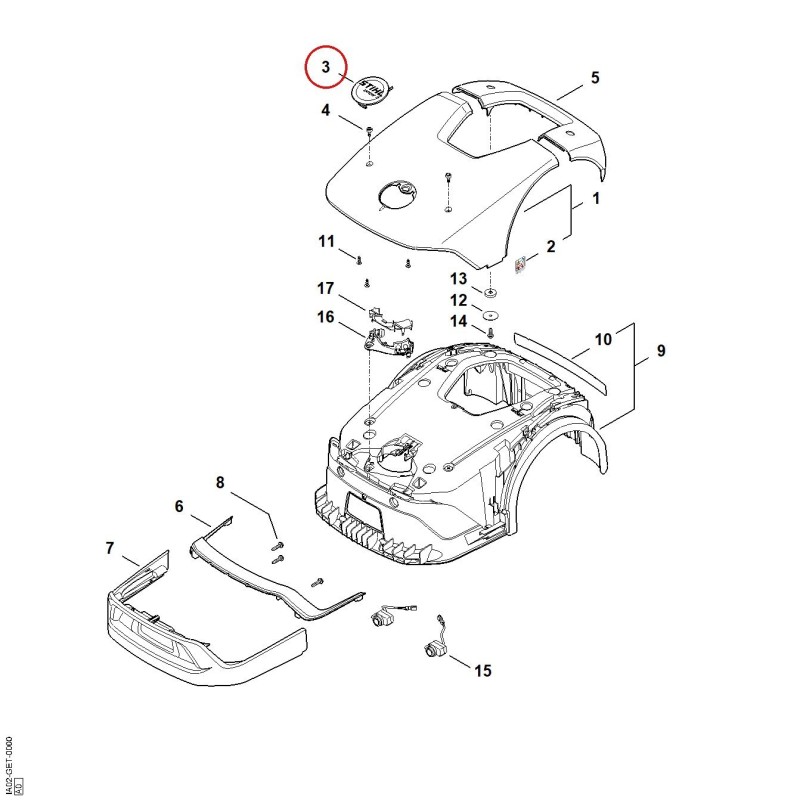 Placa de tipo iMOW 3 IA029671501 ORIGINAL STIHL