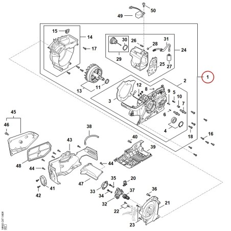 Electric motor with housing MA026004901 ORIGINAL STIHL | NewgardenParts.com