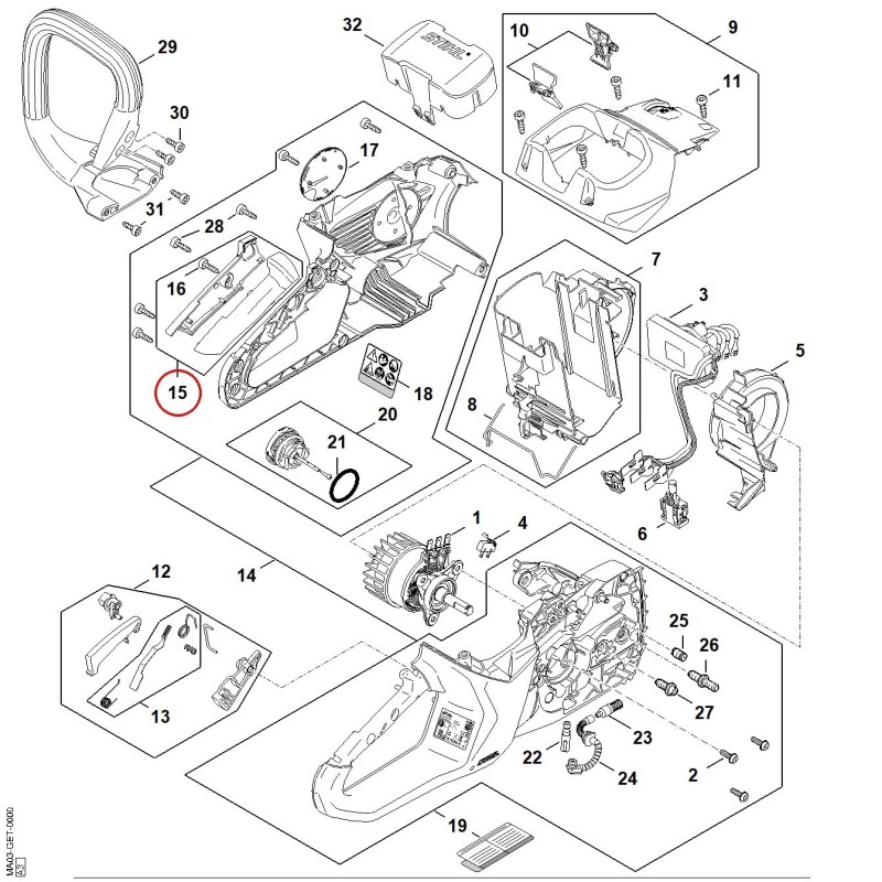 handle molding MA037900600 ORIGINAL STIHL