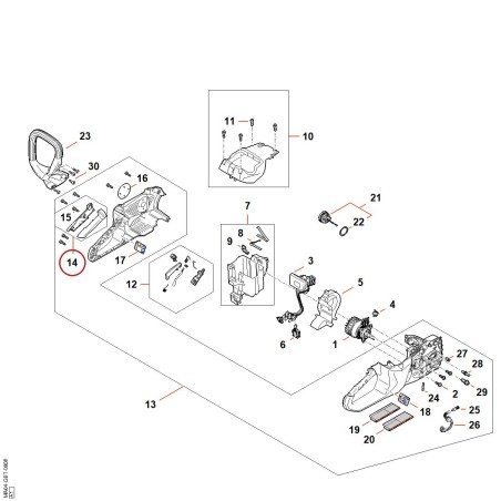 Semi-maniglia MA047900601 ORIGINALE STIHL | NewgardenParts.com