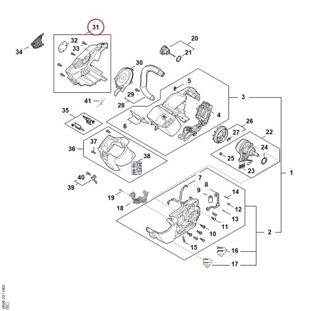 Carter de ventilateur MA050801801 ORIGINAL STIHL | NewgardenParts.com