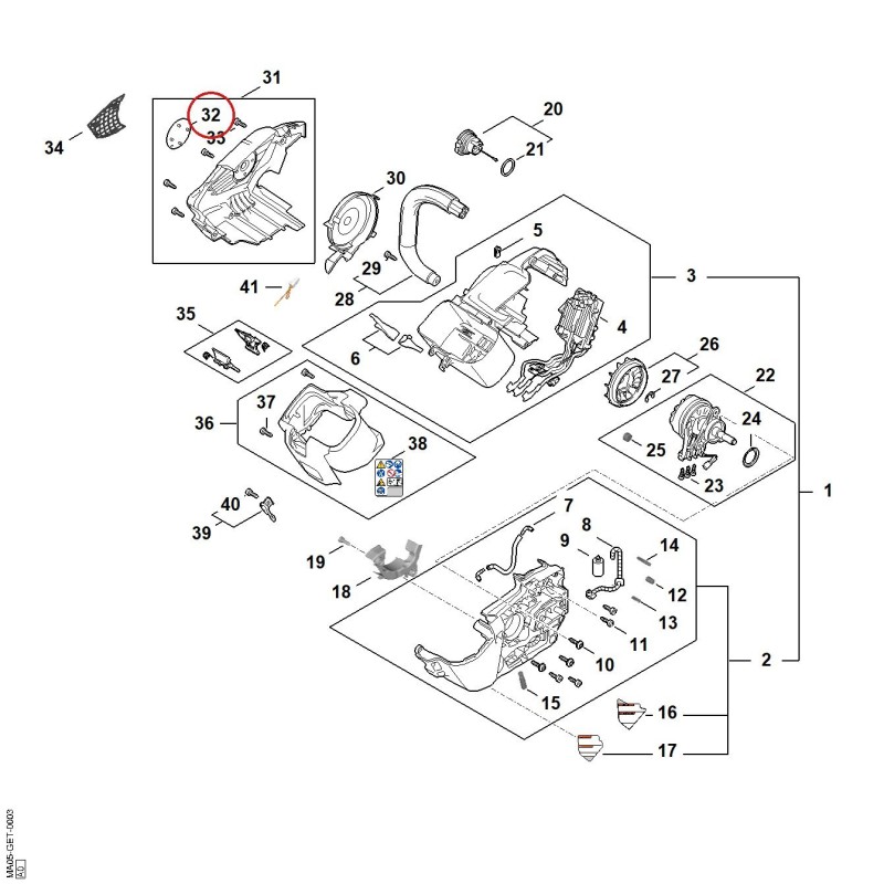 Targhetta MSA 190T MA059671500 ORIGINALE STIHL