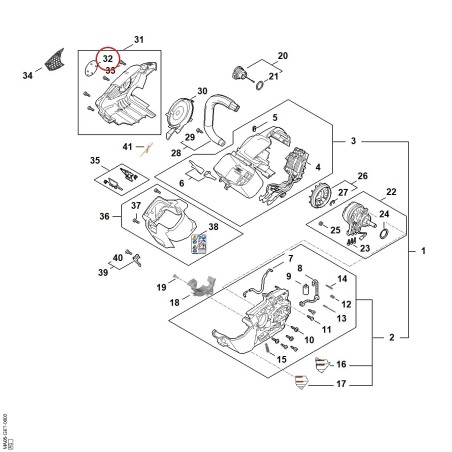 Targhetta MSA 190T MA059671500 ORIGINALE STIHL | NewgardenParts.com